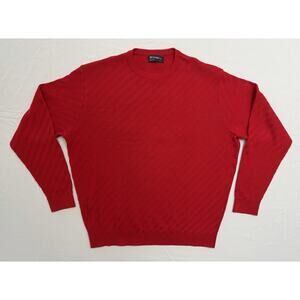 St. Croix Shop Red Herringbone Basket Weave Long Sleeve Knit Sweater Men’s XL